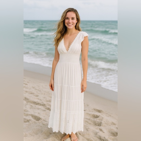 Solitaire Other - Solitaire White Eyelet Swim Dress Swim Cover up